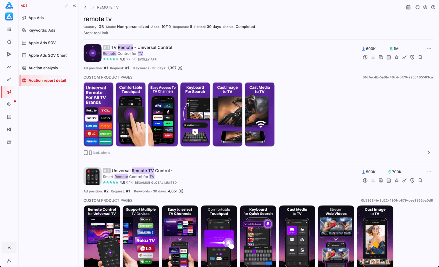 Apple Search Ads Auction Insights