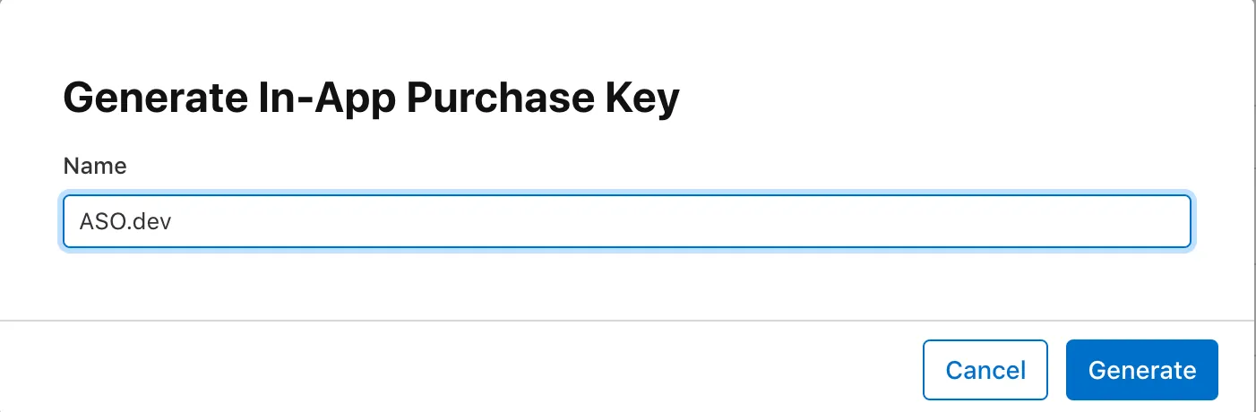 Create the IAP key