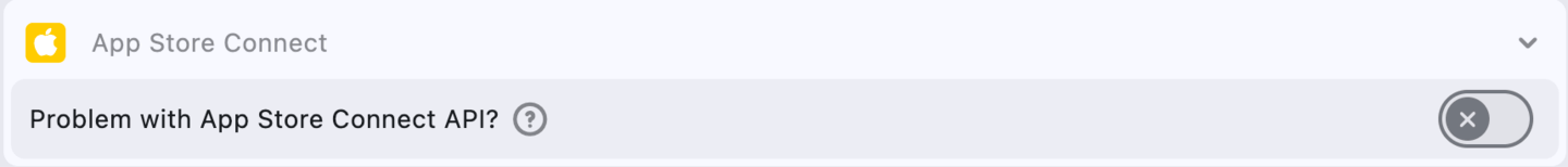 Settings: App Store Connect