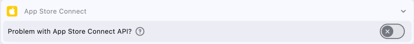 Settings: App Store Connect