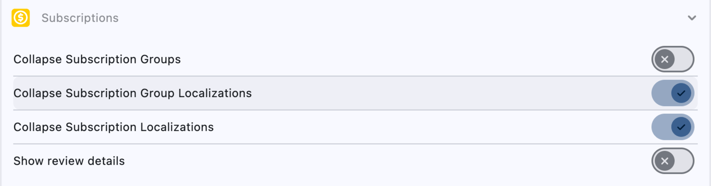 Settings: Subscription