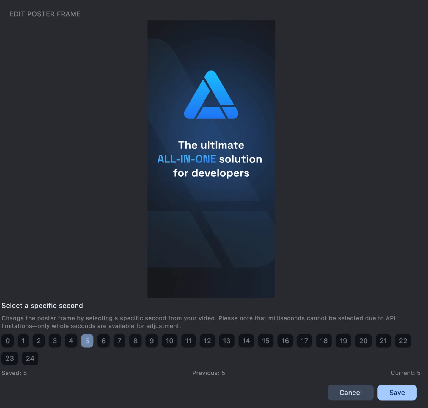 Choosing a video frame