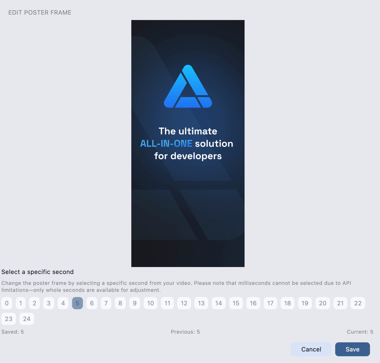 Choosing a video frame